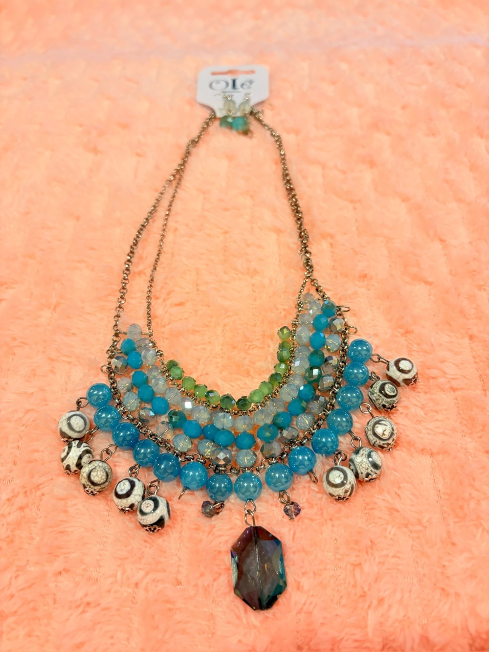 Ole multi-strand- strand costume bib necklace.